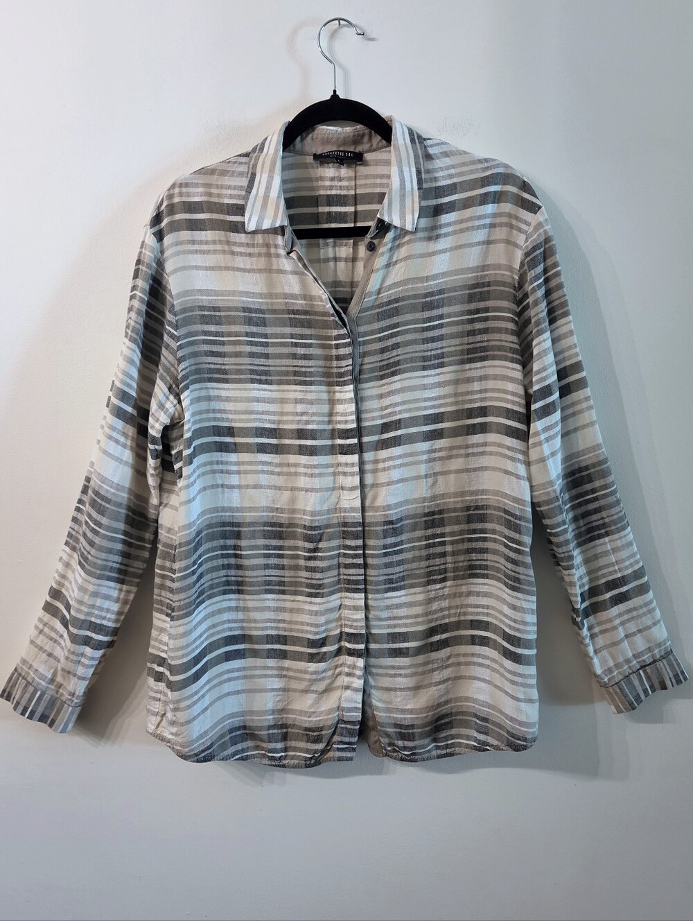 Lafayette 148 Plaid Button Up Shirt